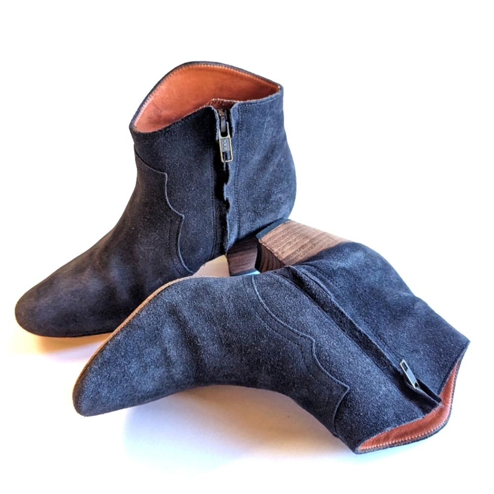 Isabel Marant Booties Suede Leather Wooden Heel Boots US 6 🩷